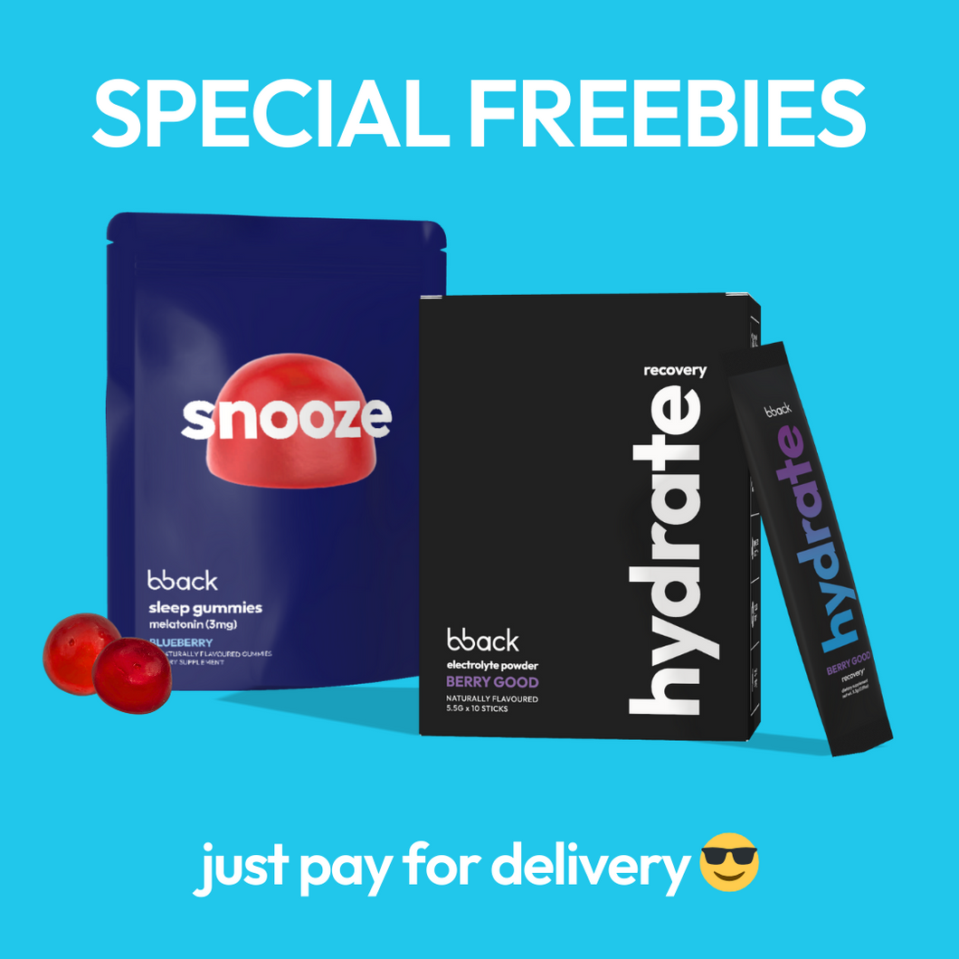 FREE! 1 POUCH SNOOZE GUMMIES + 1 BOX HYDRATE