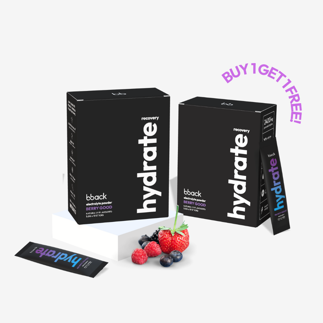 bback hydrate berry recovery boost (1 + 1 FREE box)