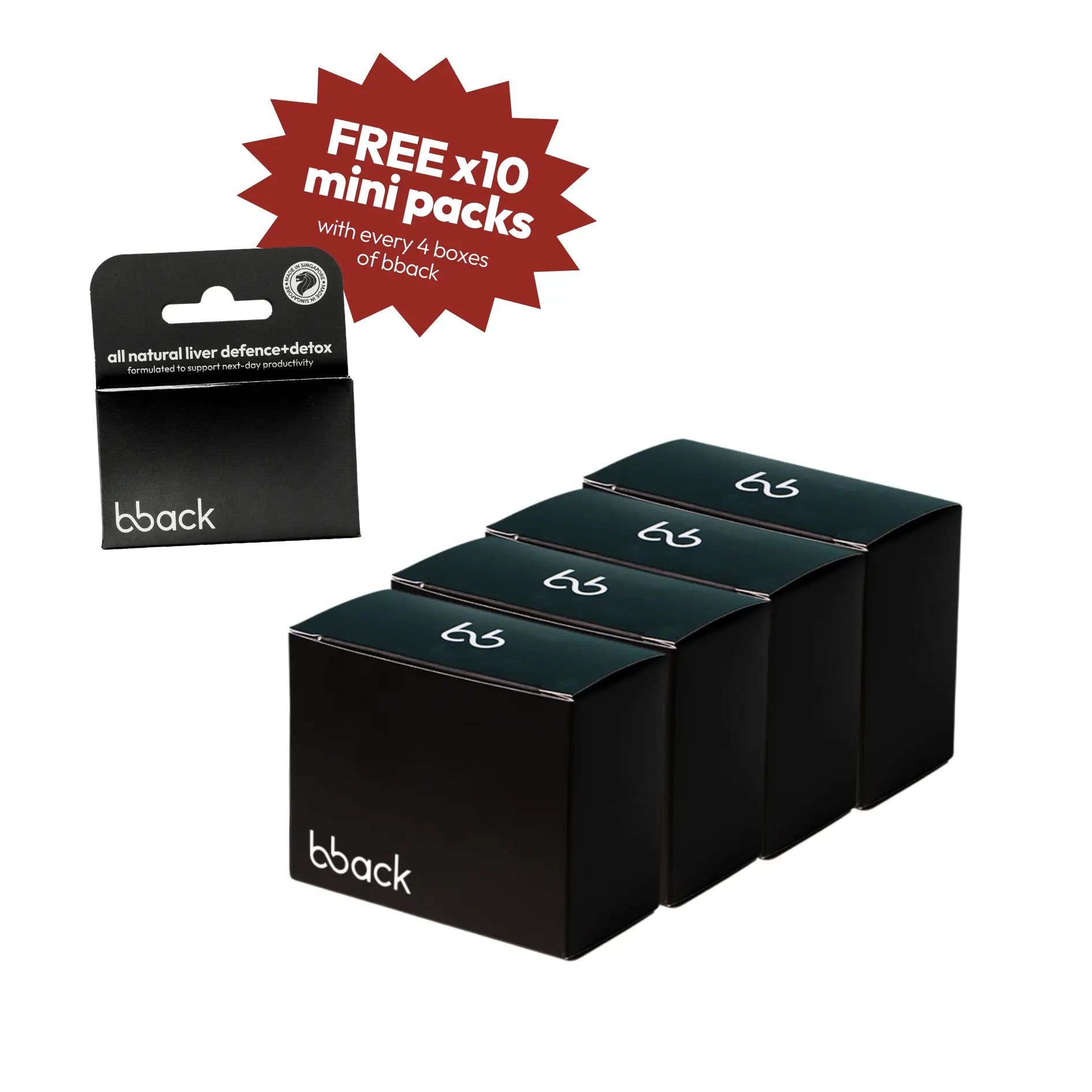 bback 4 box + 10 FREE bback minipack